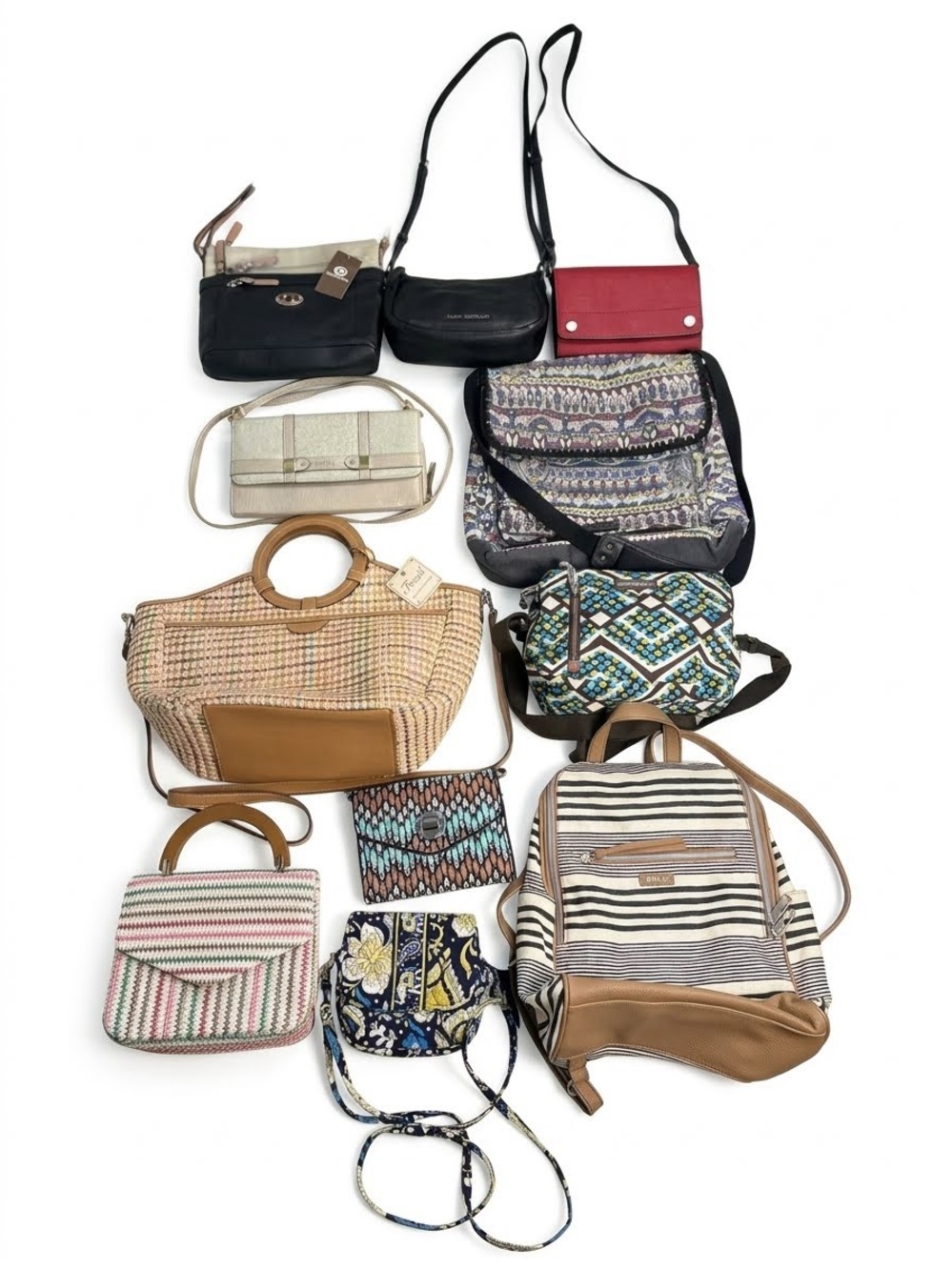 11 Piece Handbag Wallet Bulk Lot Fossil Vera Bradley Nicole Miller NWT EUC